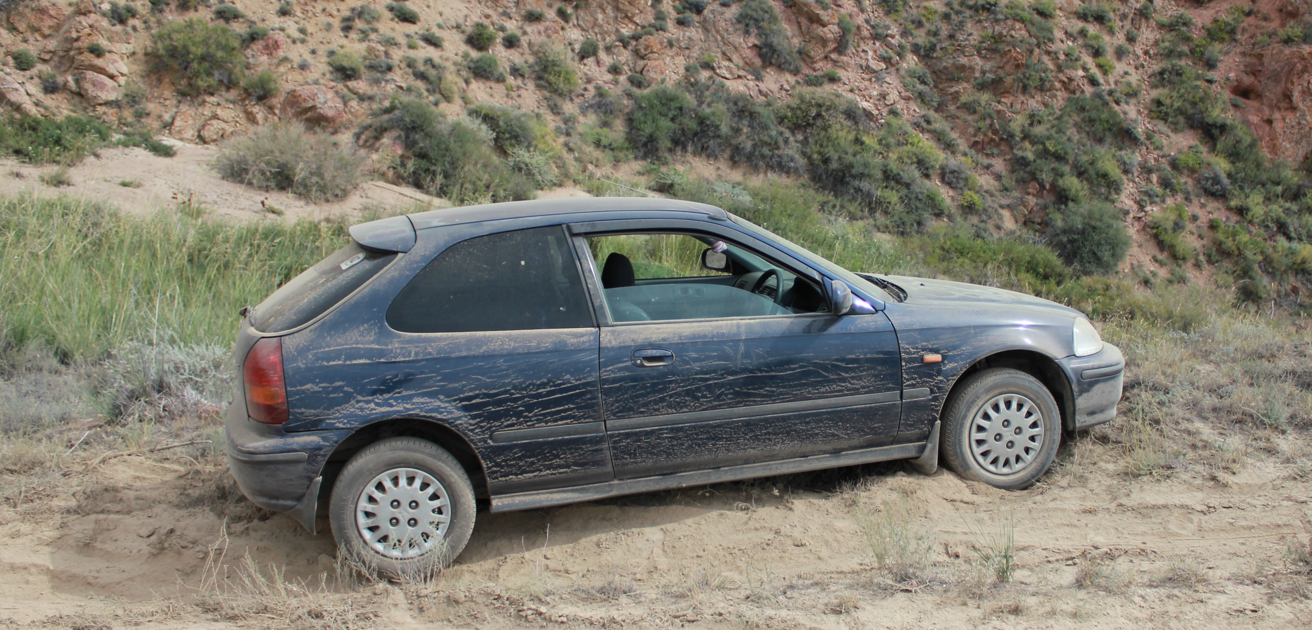 A dusty car